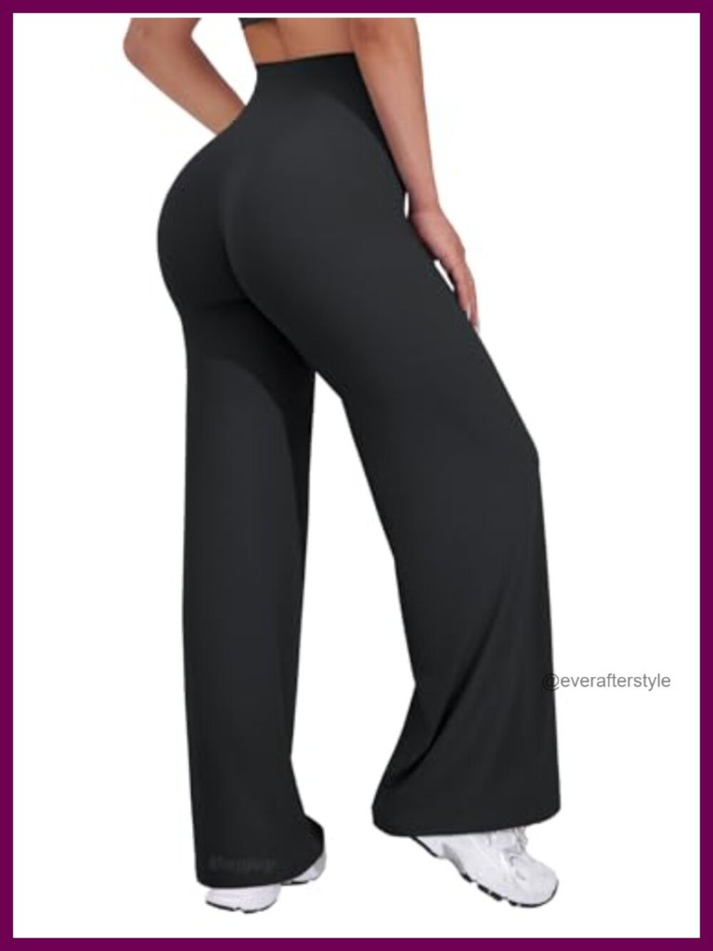 High Rise Wide Leg Yoga Leggings with Glute Contour Seams